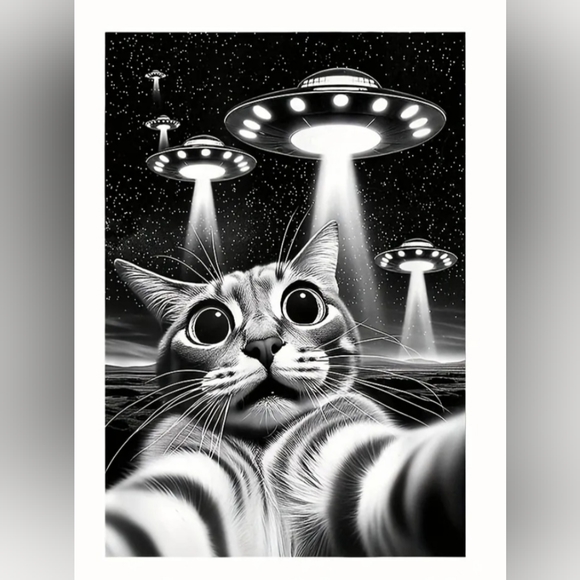 Alien Cat Graphic Tee - Picture 2 of 2